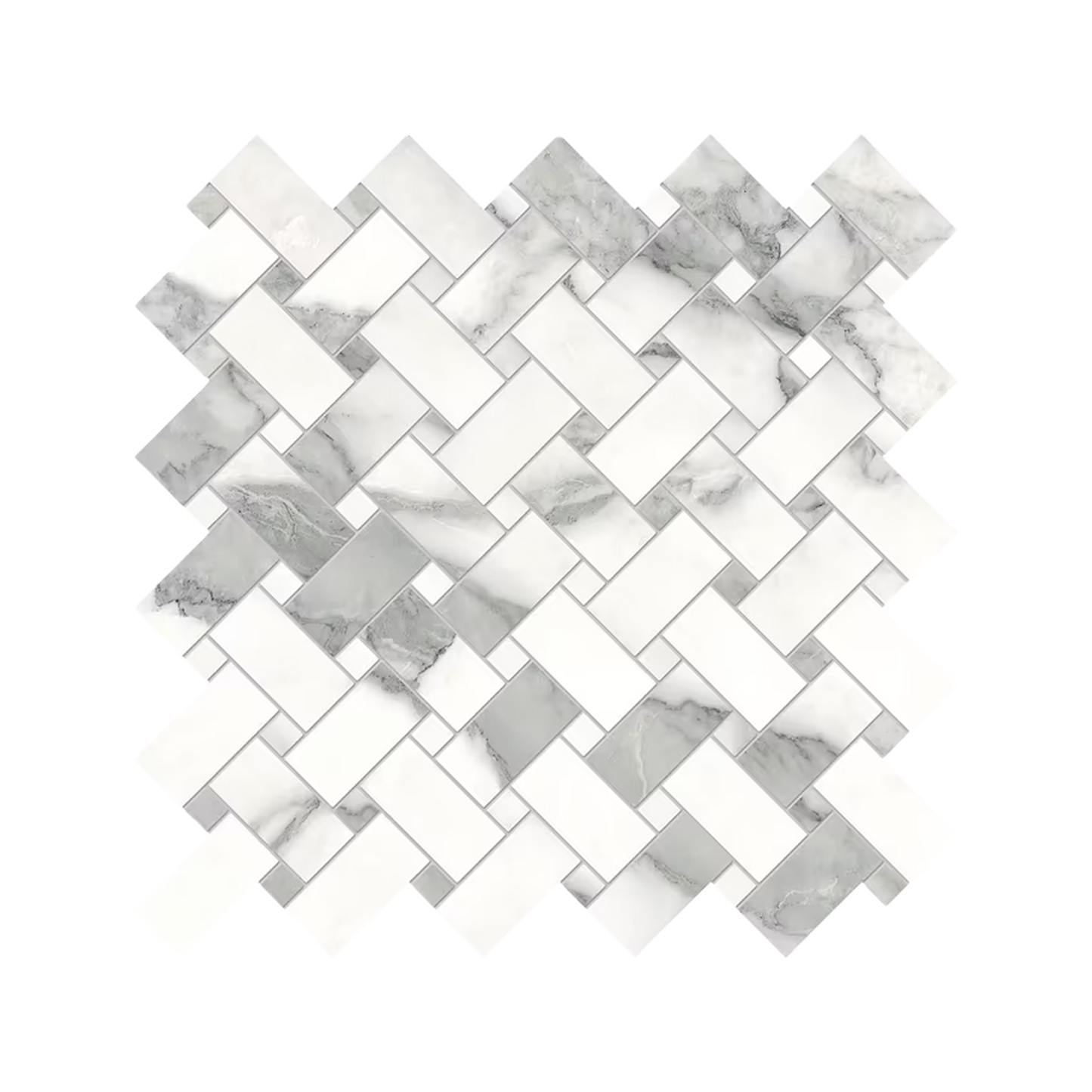 Tele Di Marmo Selection 12x12" Intrecci Marble-Look Porcelain Mosaic