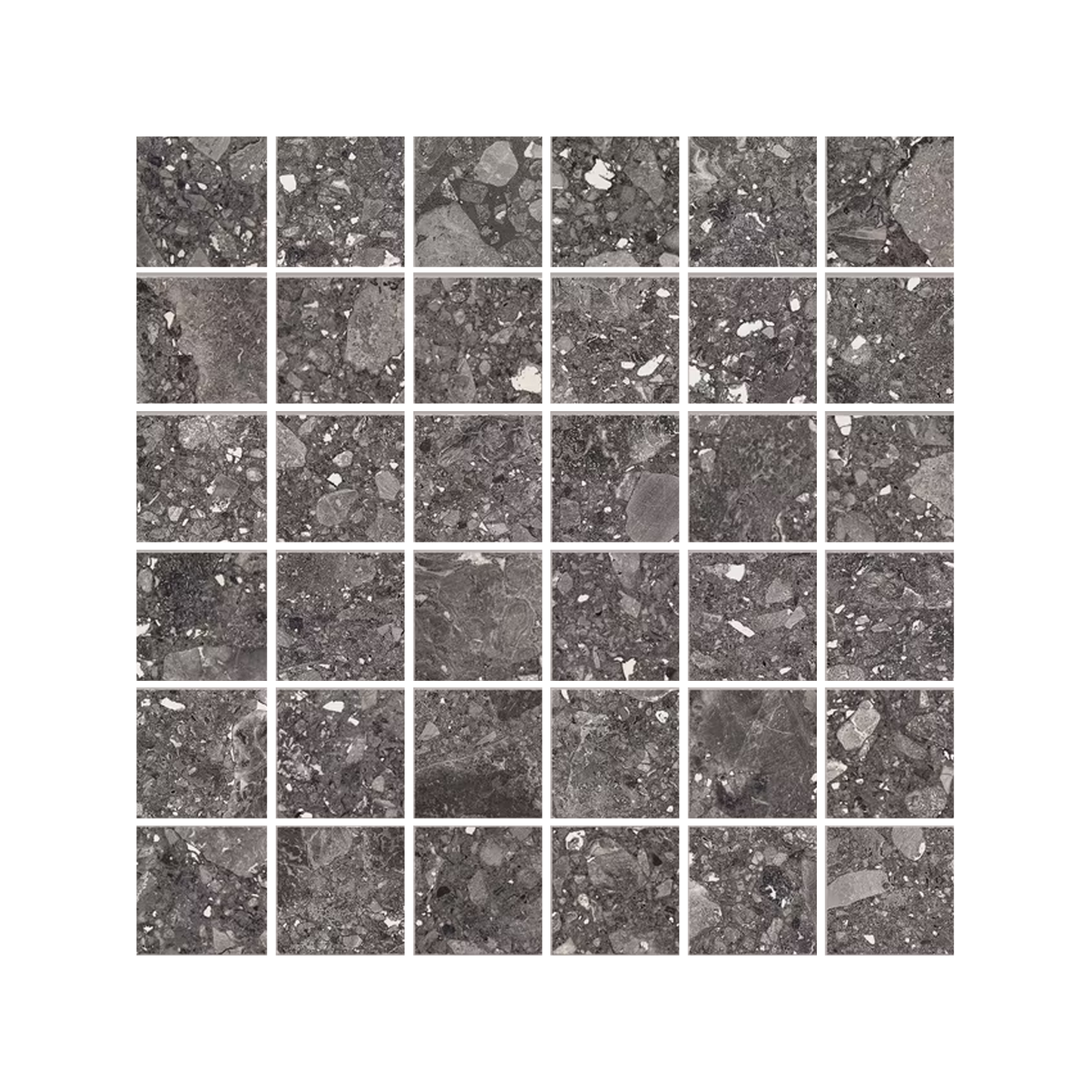 Lombarda 12x12" - Porcelain Terrazzo-Look Mosaic (2" Squares)