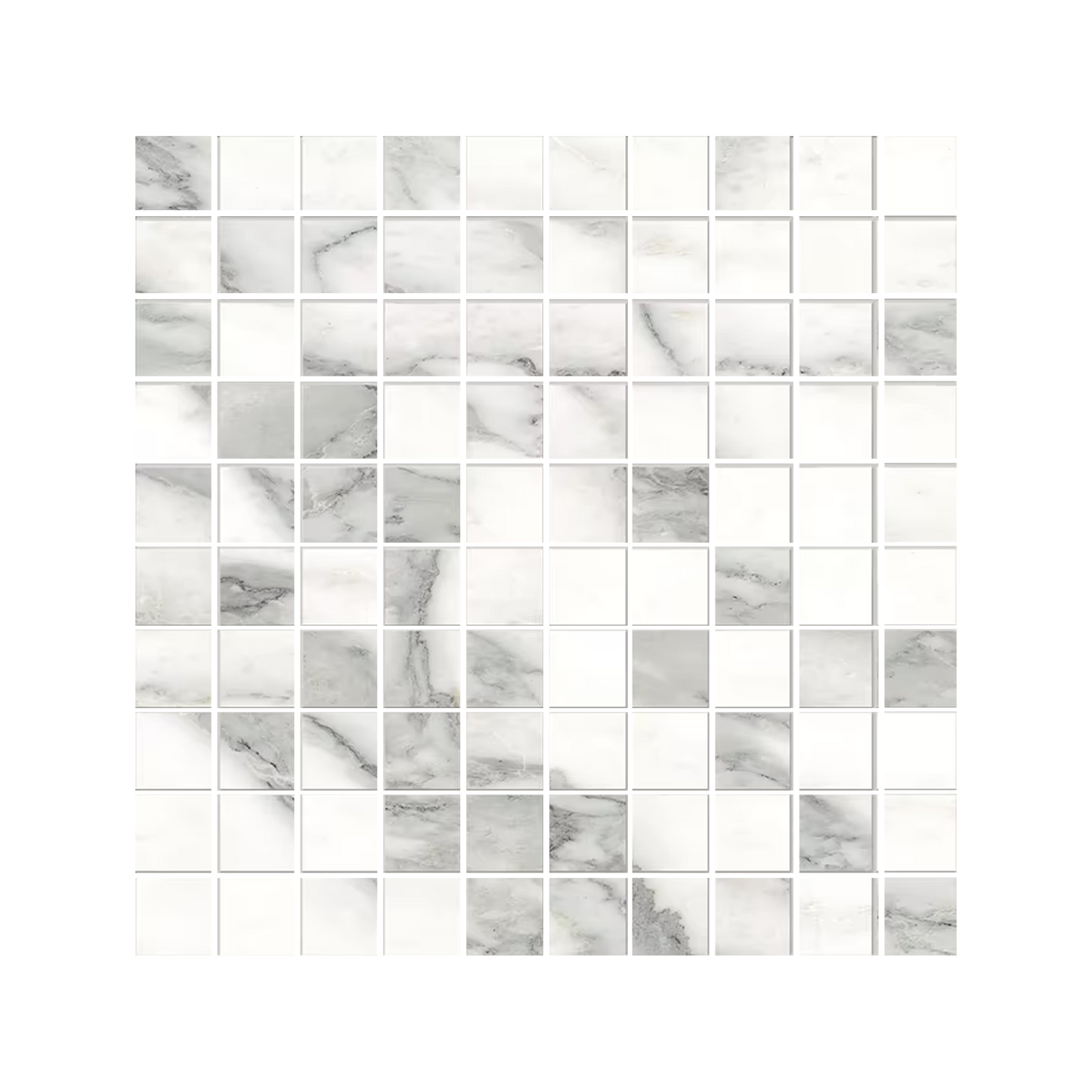 Tele Di Marmo Selection 12x12" Mosaico Marble-Look Porcelain Mosaic (1" Square)