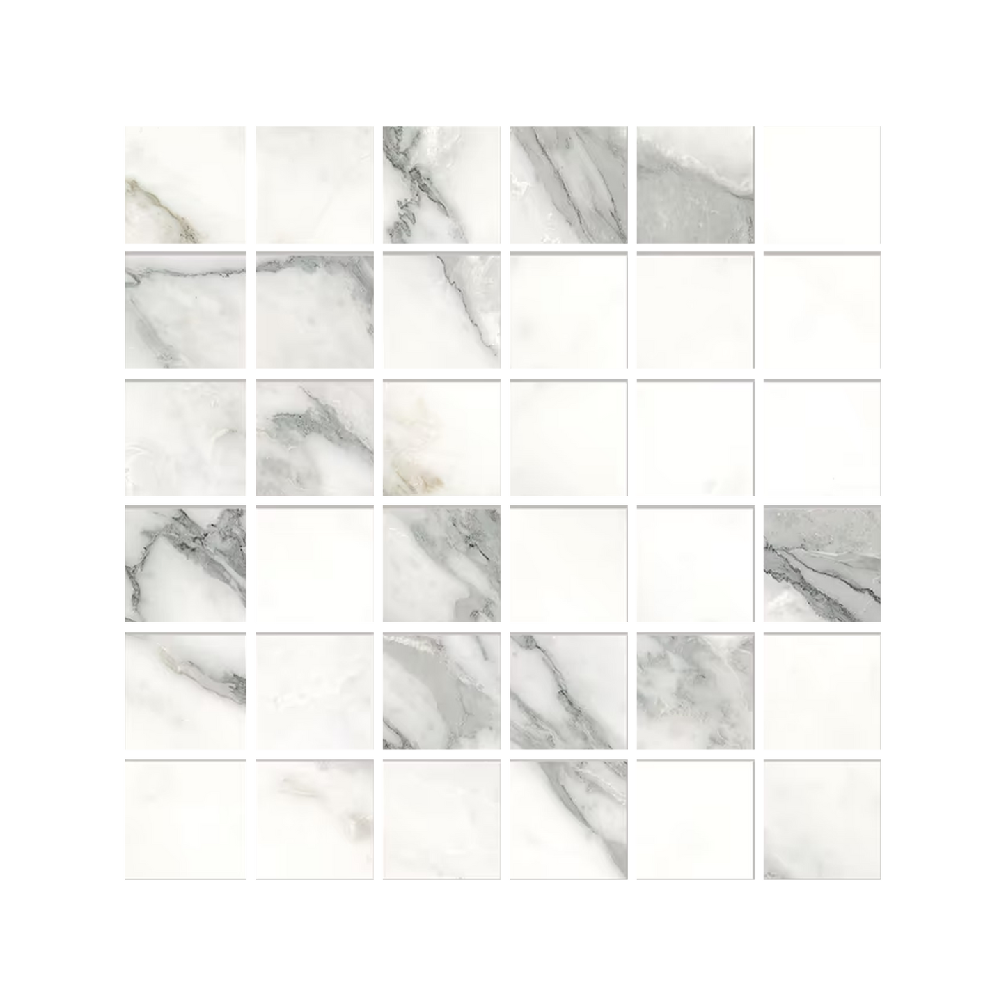 Tele Di Marmo Selection 12x12" Mosaico Marble-Look Porcelain Mosaic (2" Squares)