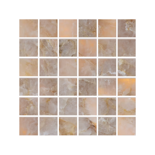 Tele Di Marmo Lumia 12x12" Mosaico Marble-Look Porcelain Mosaic (2" Squares)