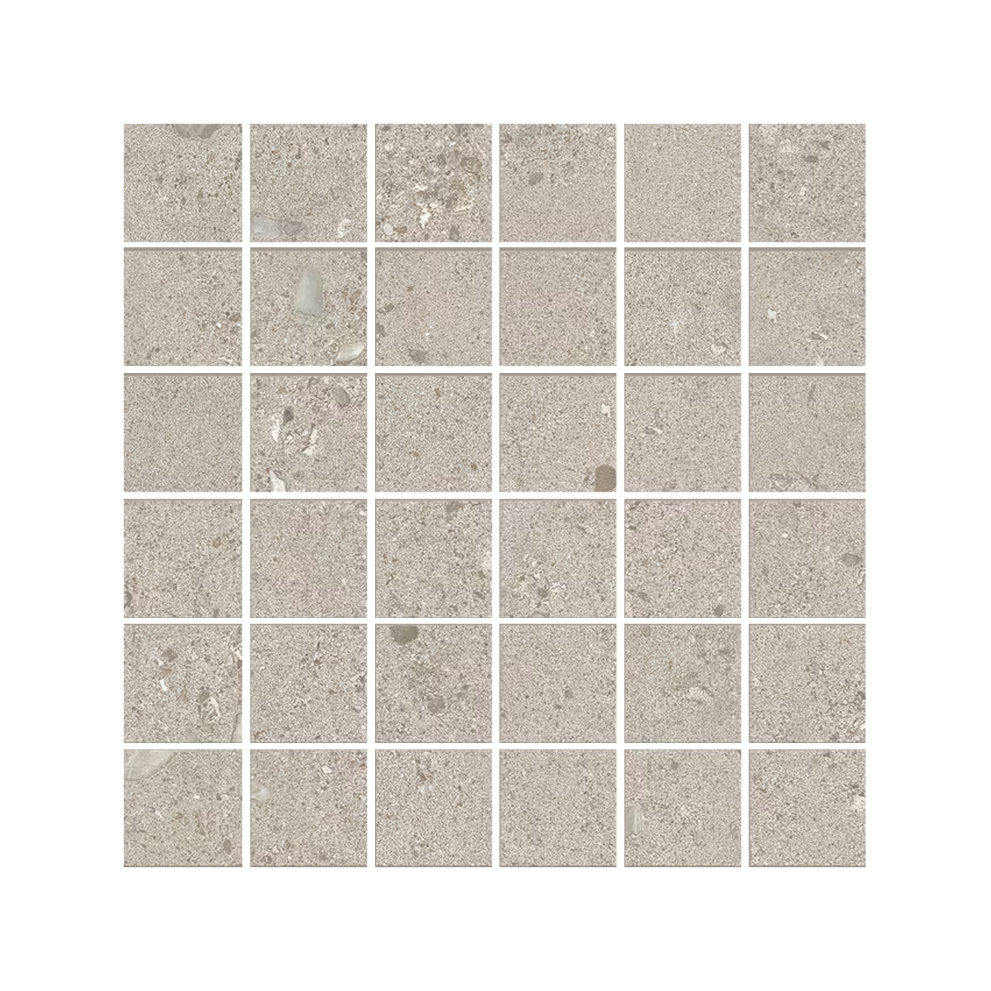 GemmaStone 12x12" - Stone-Look Ceramic Mosaic (2" Squares)