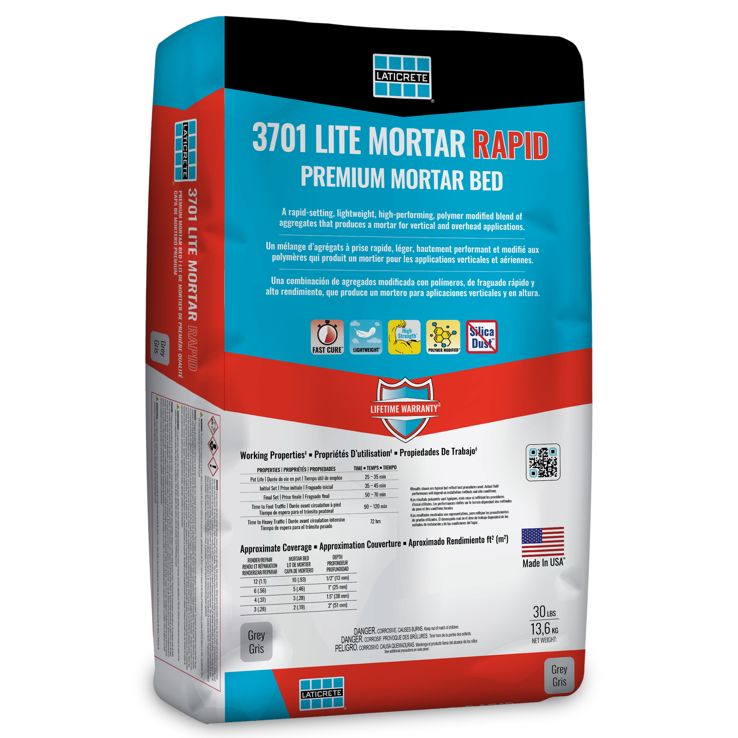 Laticrete - 3701 Lite Mortar R 30 lbs. (13.6 kg.) bag image 0