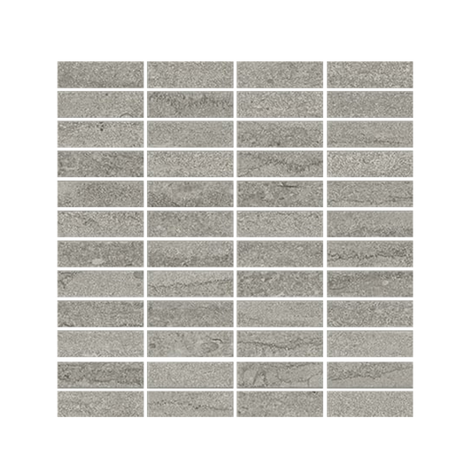 EcoStone 12x12" - 8mm Matte Porcelain Mesh Mosaic Tile (1x3" Squares)