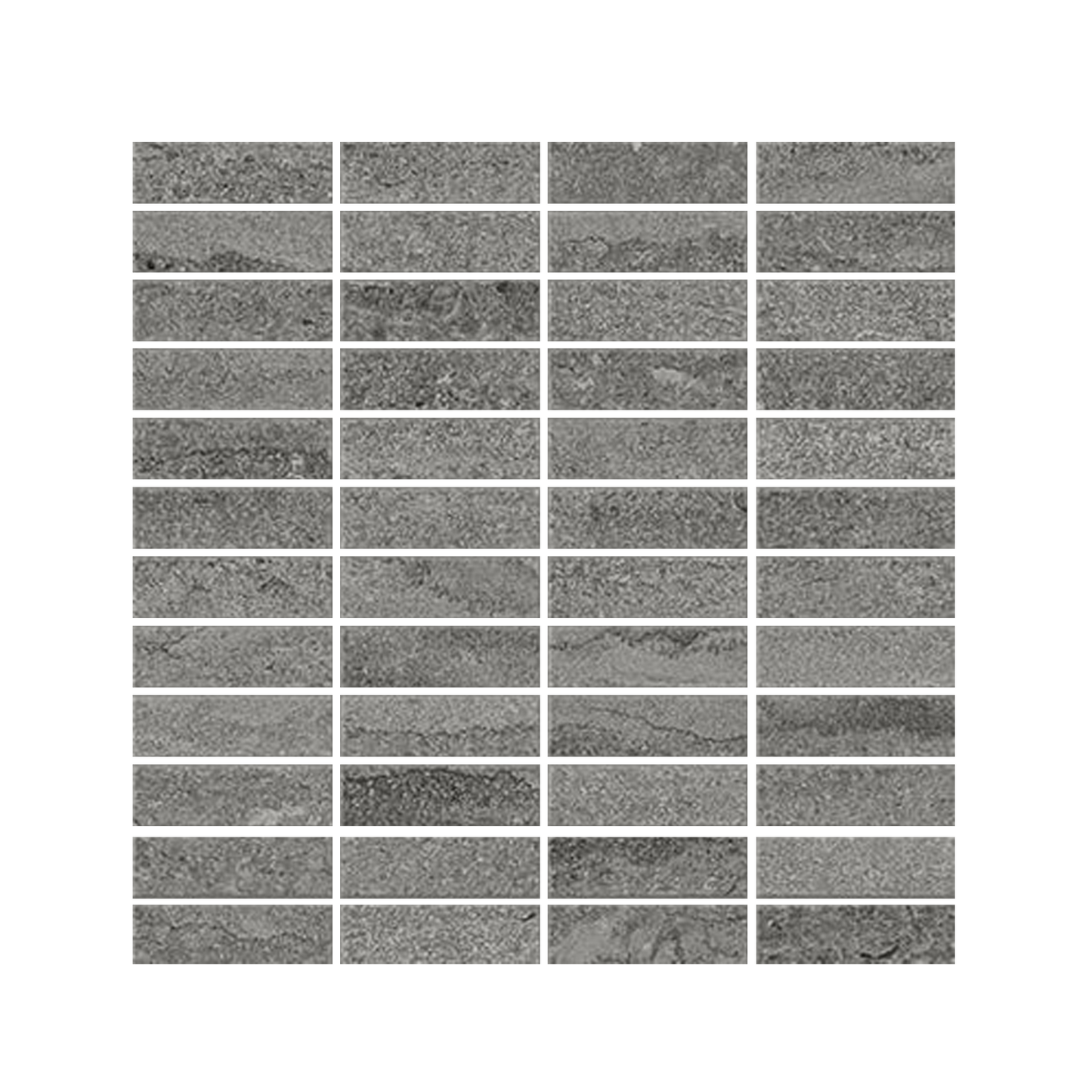 EcoStone 12x12" - 8mm Matte Porcelain Mesh Mosaic Tile (1x3" Squares)