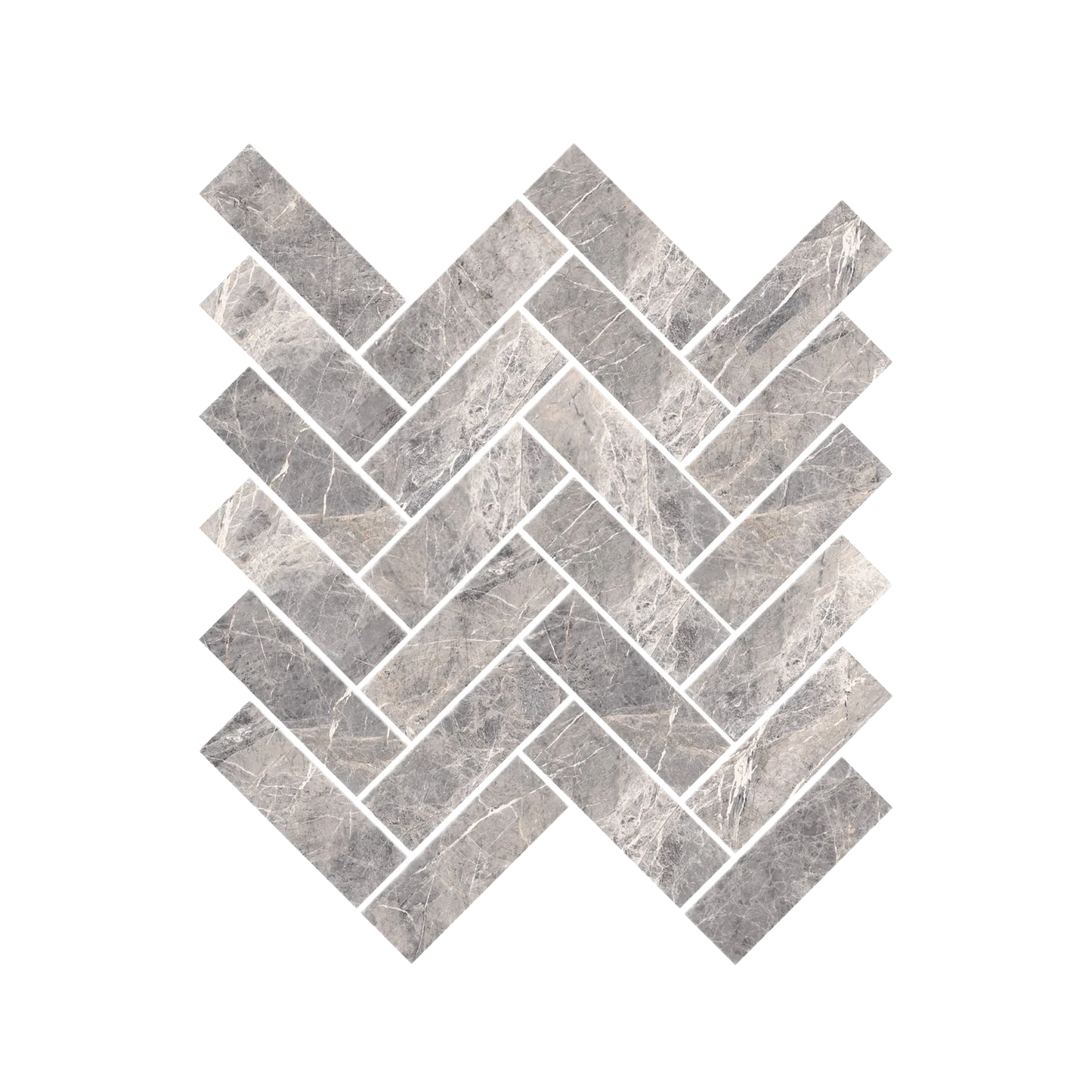 Epic 12x15" - 8mm Matte Porcelain Herringbone Mesh Mosaic Tile