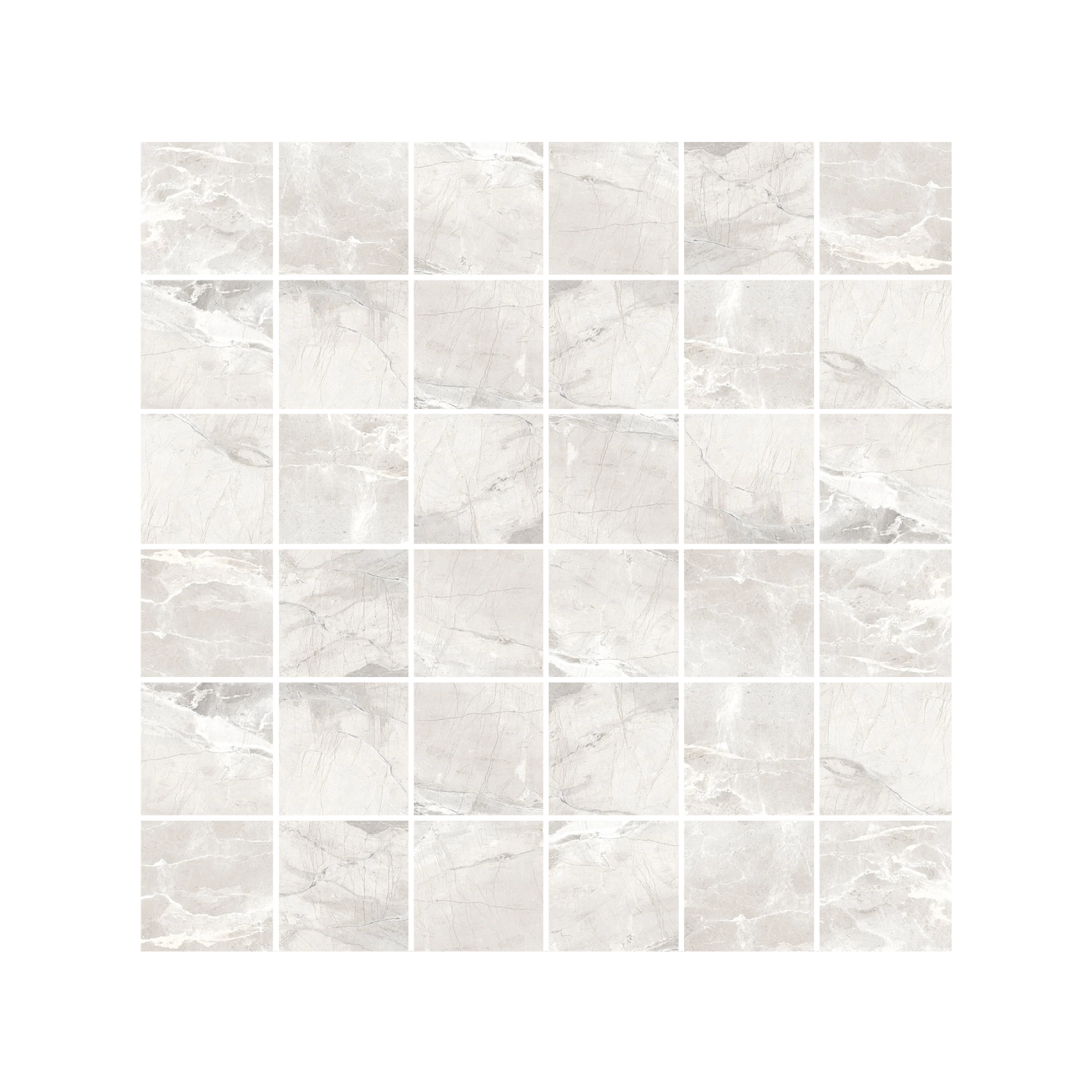 Antiparos - 12x12" 8mm 2" Matte Porcelain Mesh Mosaic Tile Sheet
