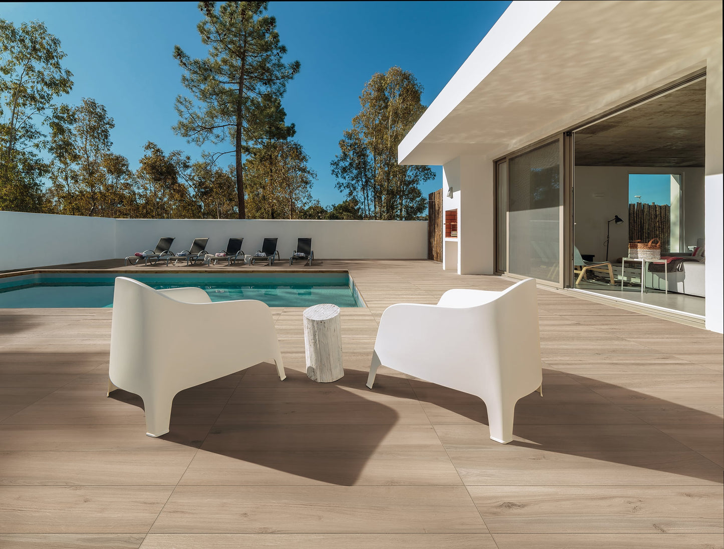Skopelos 12x48" - 20mm Grip Porcelain Paver Tile in Wood Look