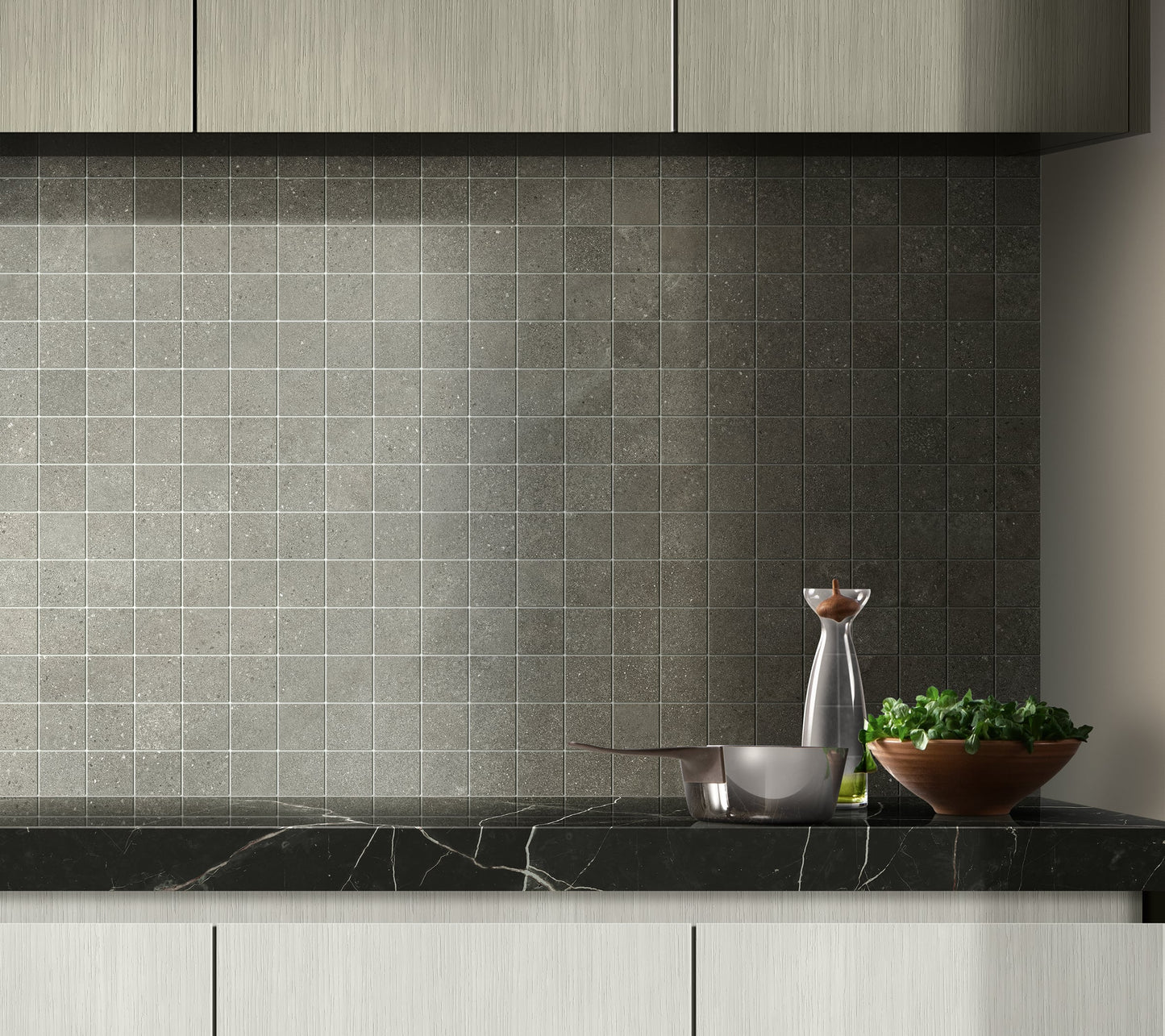 Tycoon 12x12" - 8mm Matte Porcelain 2" Square Mesh Mosaic Tile