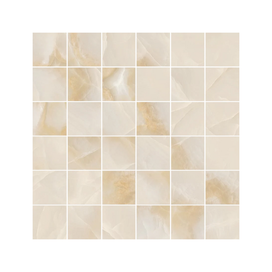 Onyx 12x12" - 8mm Porcelain Mesh Mosaic Tile Sheet w/ 2" Squares