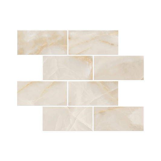 Onyx 12x12" - 8mm Porcelain Brick Mesh Mosaic Tile Sheet