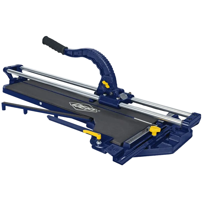 Blue QEP Tile cutter with 'QEP' branding on a black background