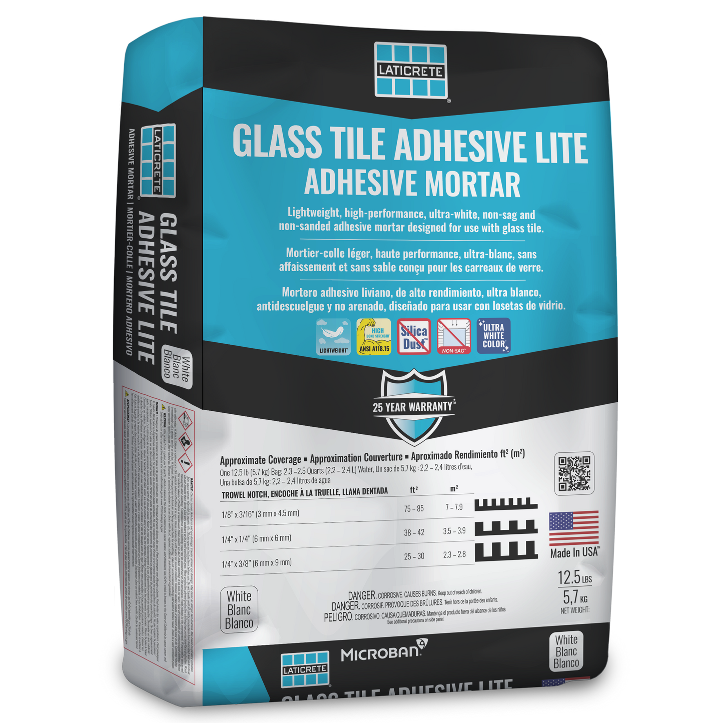 Laticrete - Glass Tile Adhesive Lite - Adhesive Mortar (12.5lb Bag)