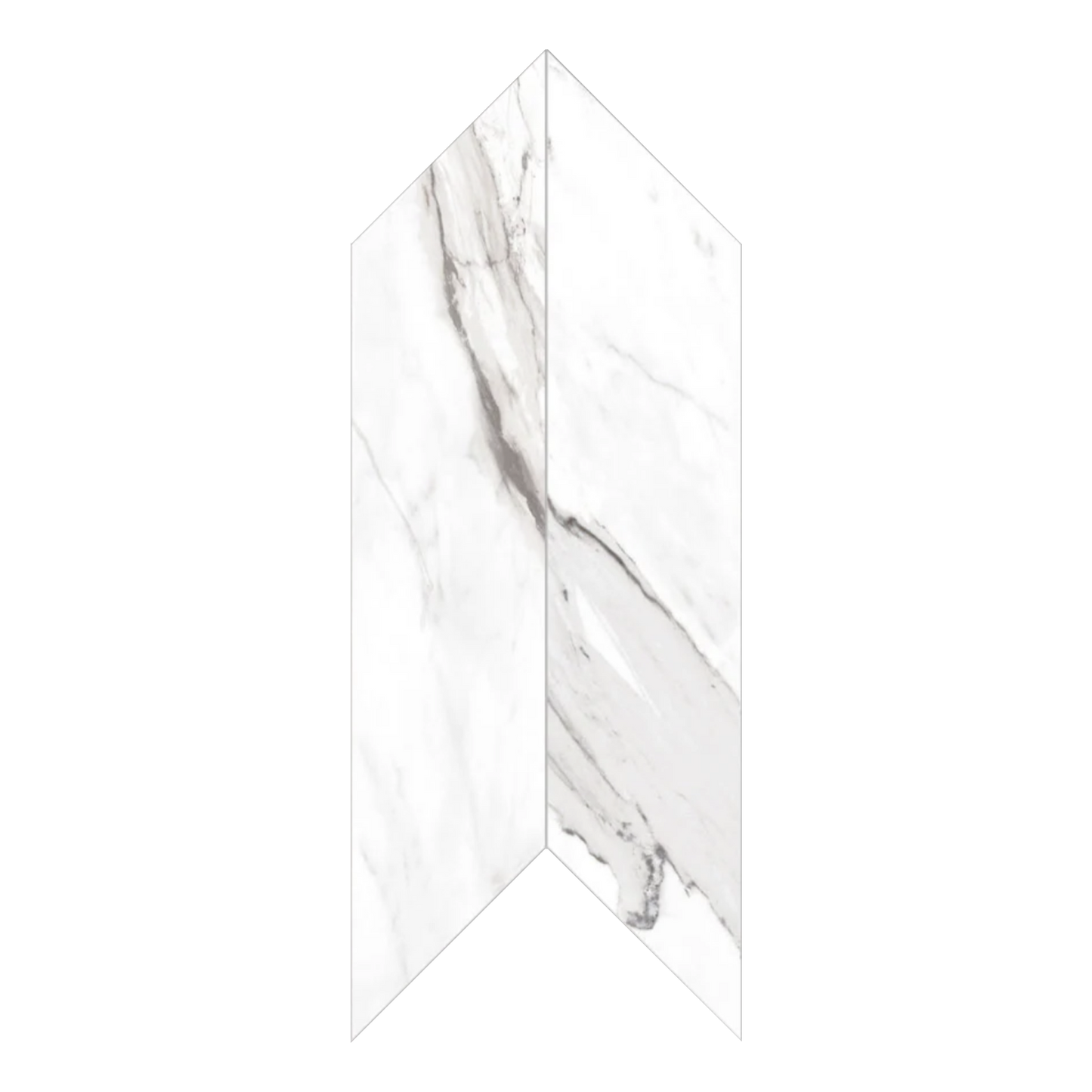 Shapes 8x30"- 8mm Matte Porcelain Chevron Max A+B Tile
