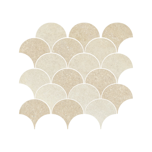 Tycoon 13.7x14.5" - 8mm Matte Porcelain Fish-Scale Mosaic Tile