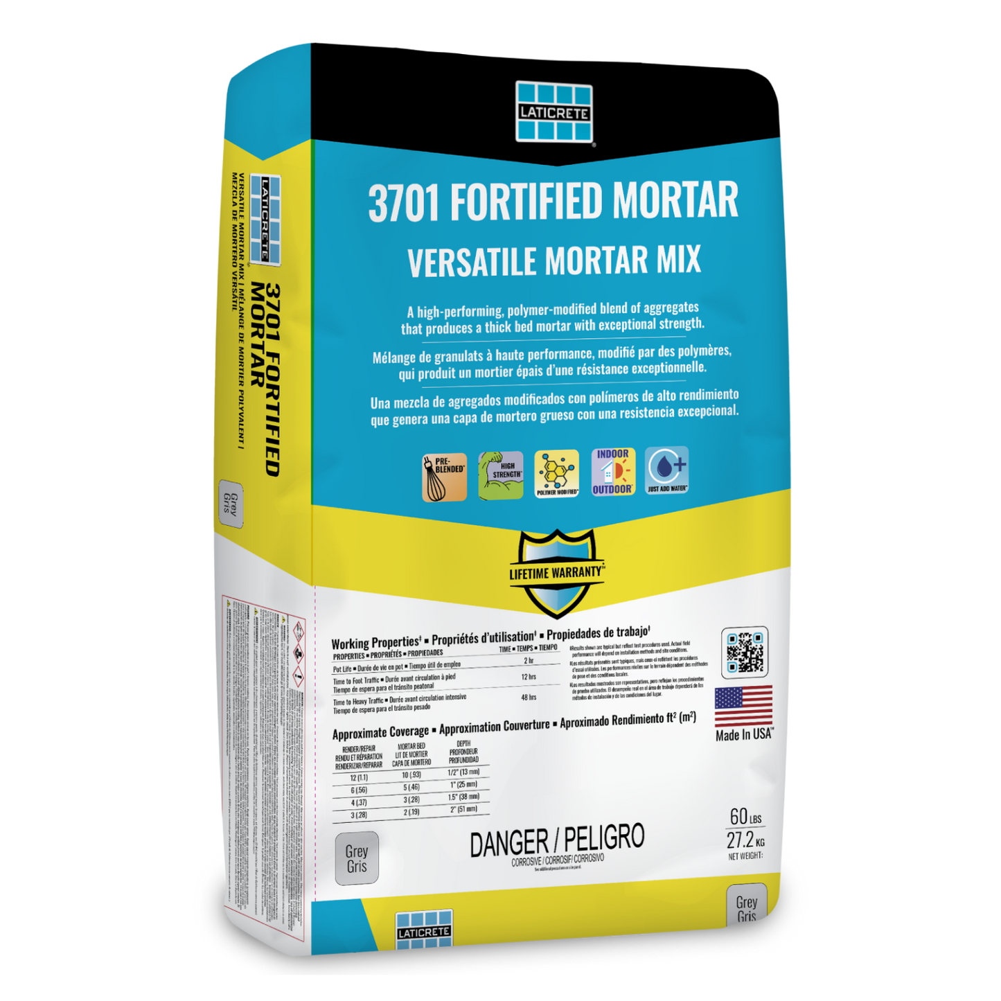 Laticrete - 3701 Fortified Mortar - Thick Bed (60 lbs)