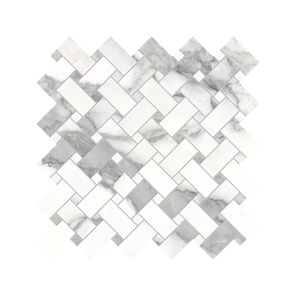 Tele Di Marmo Selection 12x12" Intrecci Marble-Look Porcelain Mosaic