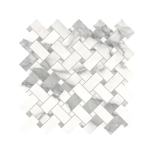 Tele Di Marmo Selection 12x12" Intrecci Marble-Look Porcelain Mosaic