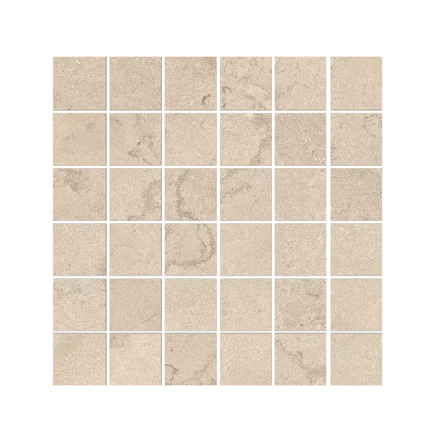 Portland Stone 12x12" - Mosaic Porcelain Tile (2" Squares)