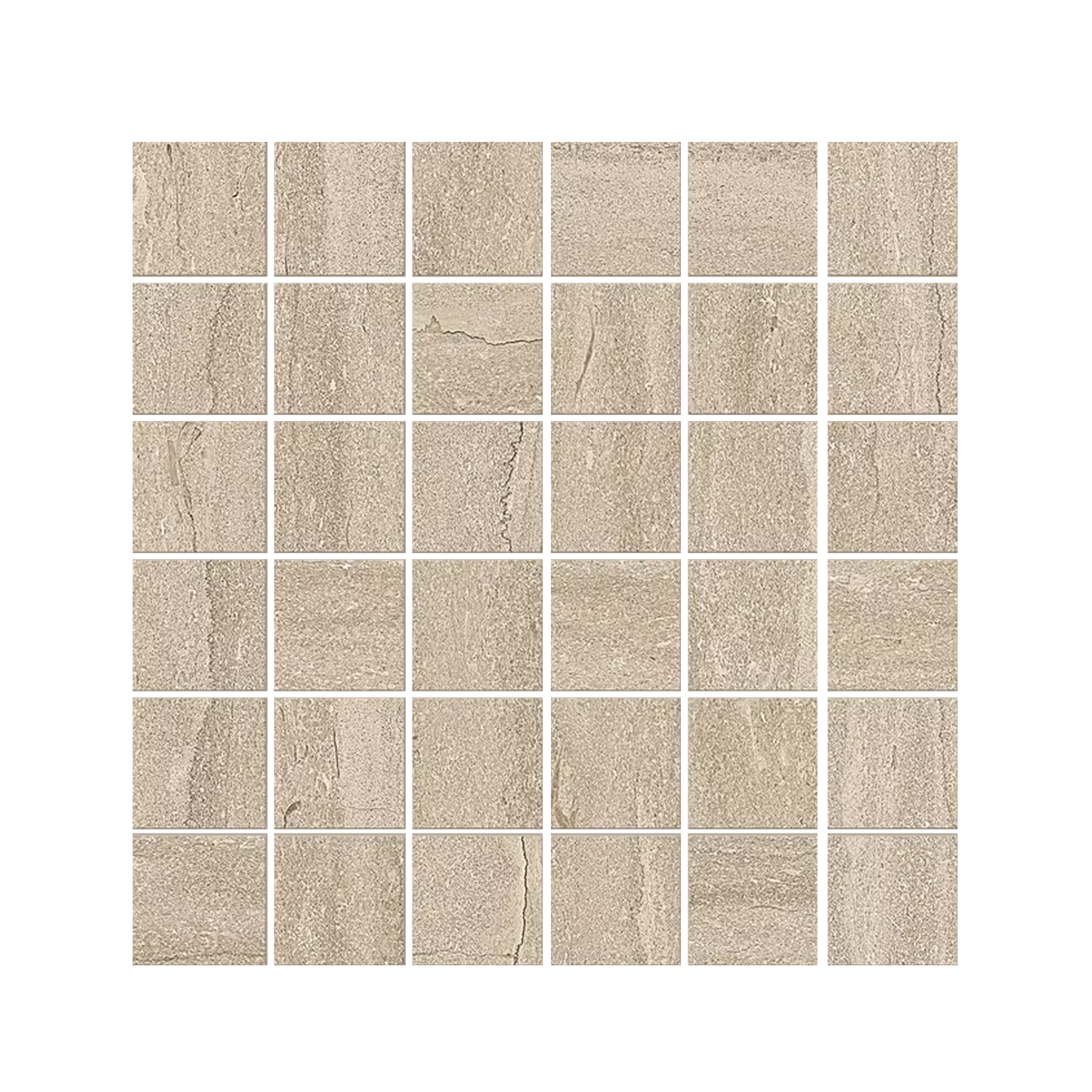 Portland Stone 12x12" - Mosaic Porcelain Tile (2" Squares)