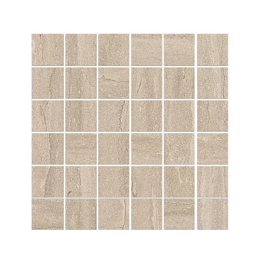 Portland Stone 12x12" - Mosaic Porcelain Tile (2" Squares)