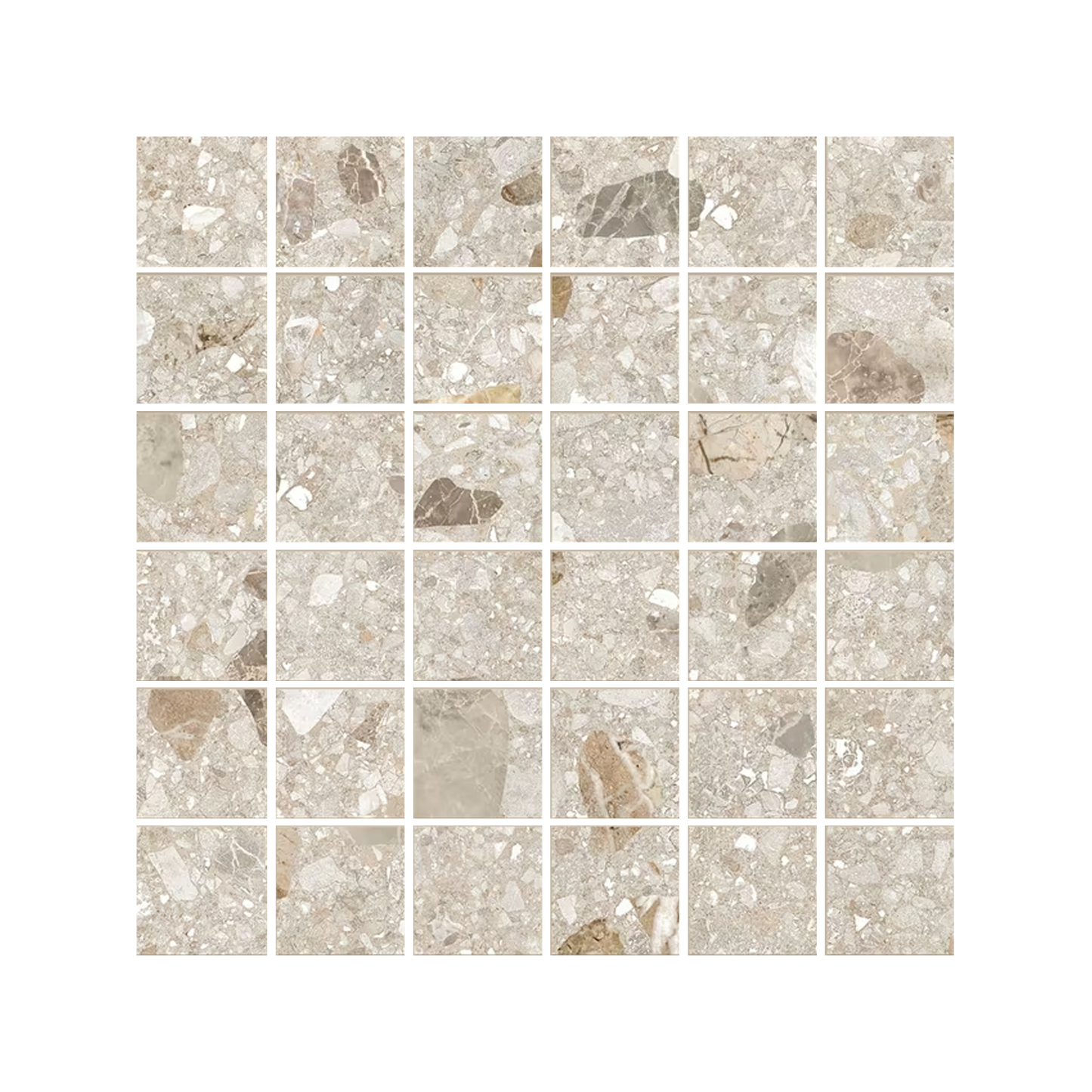 Lombarda 12x12" - Porcelain Terrazzo-Look Mosaic (2" Squares)