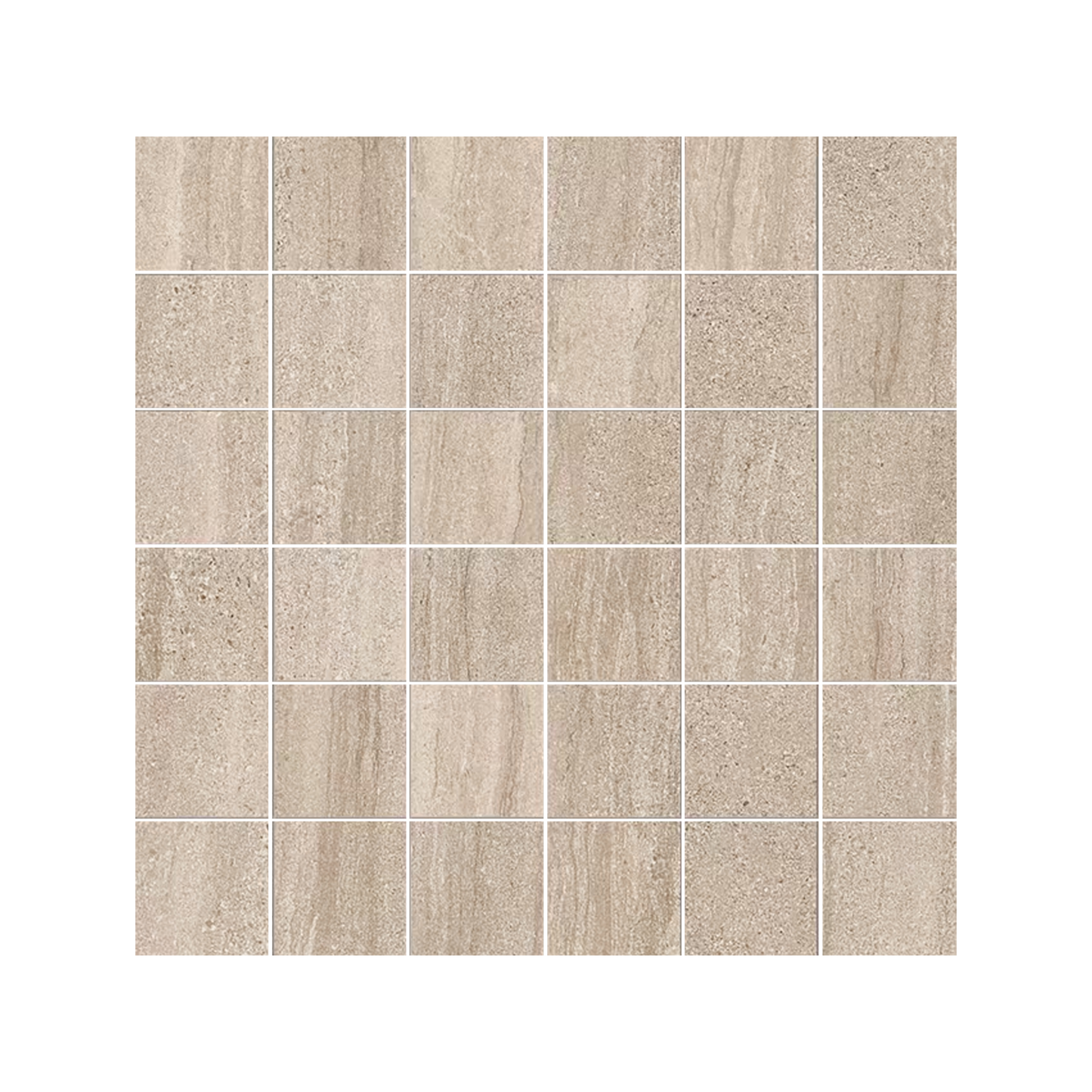 Stone Project 12x12" Travertine-Look Porcelain Mosaic (2" Squares)