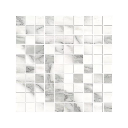 Tele Di Marmo Selection 12x12" Mosaico Marble-Look Porcelain Mosaic (1" Square)