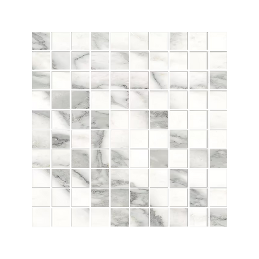 Tele Di Marmo Selection 12x12" Mosaico Marble-Look Porcelain Mosaic (1" Square)