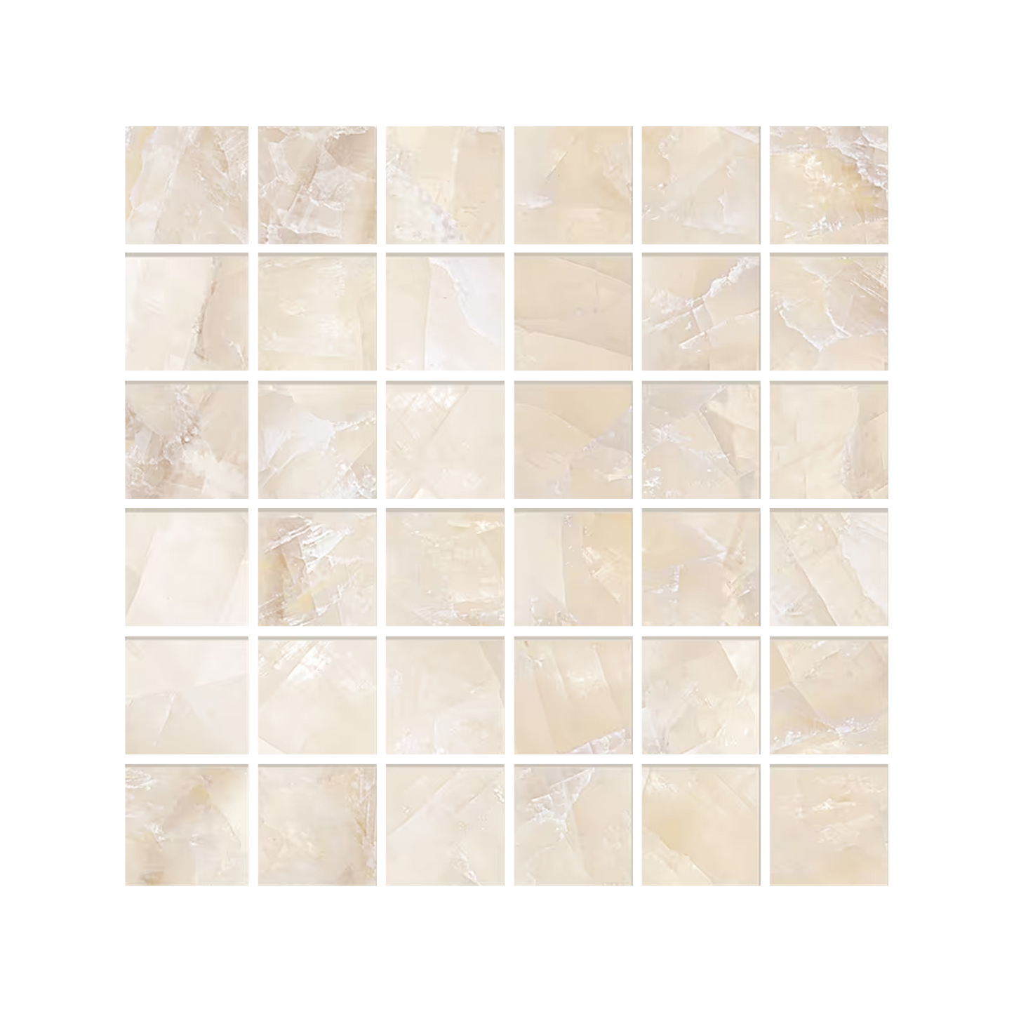 Tele Di Marmo Lumia 12x12" Mosaico Marble-Look Porcelain Mosaic (2" Squares)
