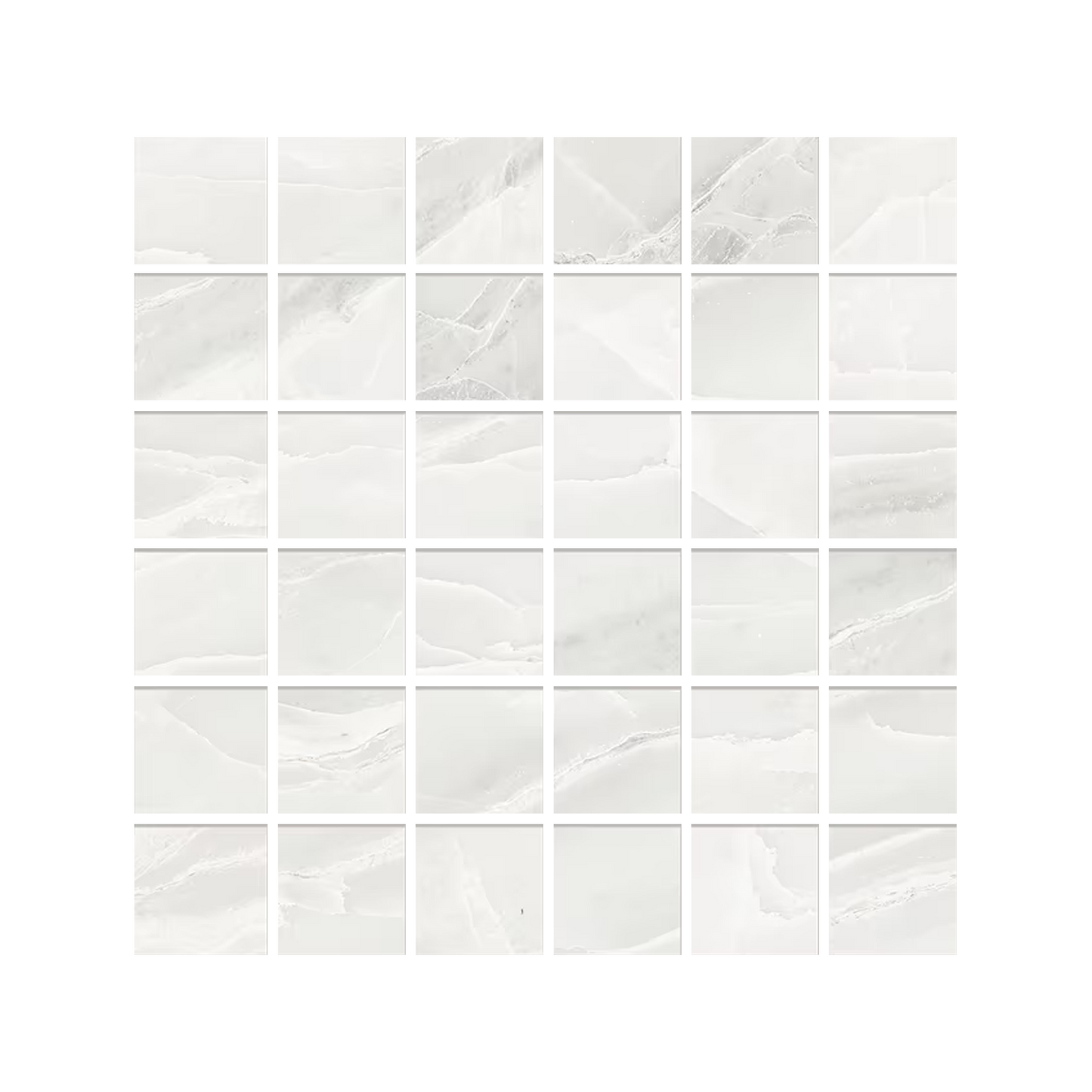 Tele Di Marmo Selection 12x12" Mosaico Marble-Look Porcelain Mosaic (2" Squares)
