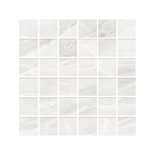 Tele Di Marmo Selection 12x12" Mosaico Marble-Look Porcelain Mosaic (2" Squares)
