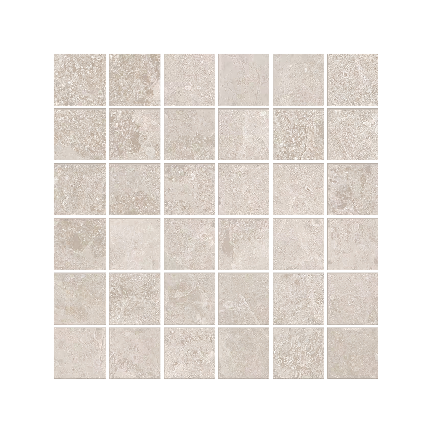 Matera Stone 12x12" - Stone-Look Porcelain Mosaic (2" Squares)