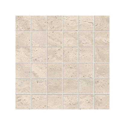 Dual Travertine 12x12" Travertine-Look Porcelain Mosaic (2" Squares)
