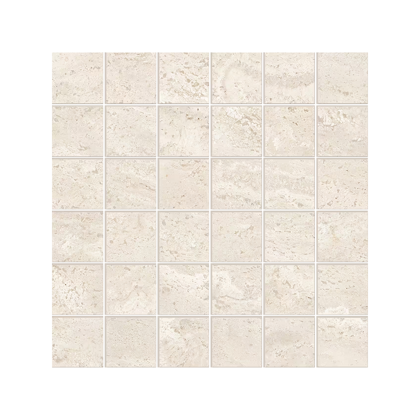 Dual Travertine 12x12" Travertine-Look Porcelain Mosaic (2" Squares)