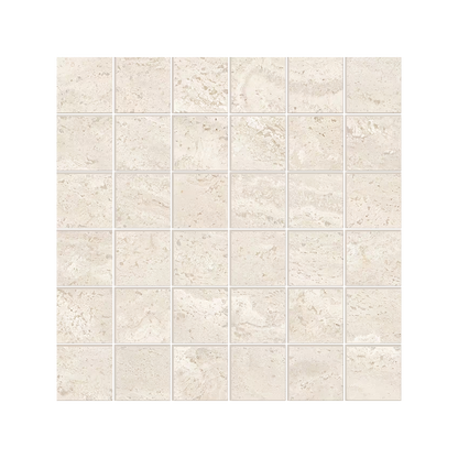 Dual Travertine 12x12" Travertine-Look Porcelain Mosaic (2" Squares)