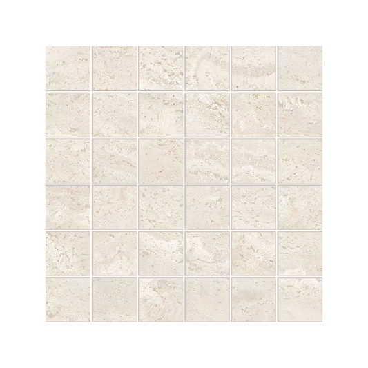 Dual Travertine 12x12" Travertine-Look Porcelain Mosaic (2" Squares)