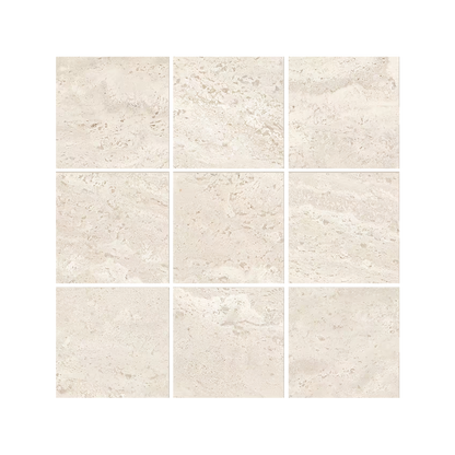 Dual Travertine 12x12" Aperto Travertine-Look Porcelain Mosaic (4" Squares)