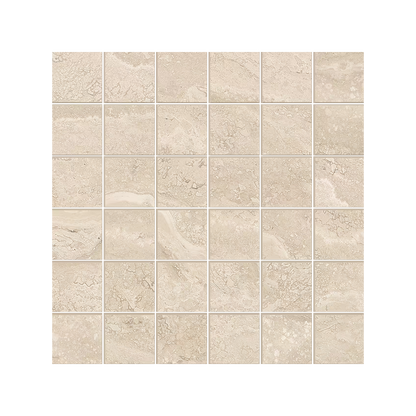 Dual Travertine 12x12" Travertine-Look Porcelain Mosaic (2" Squares)