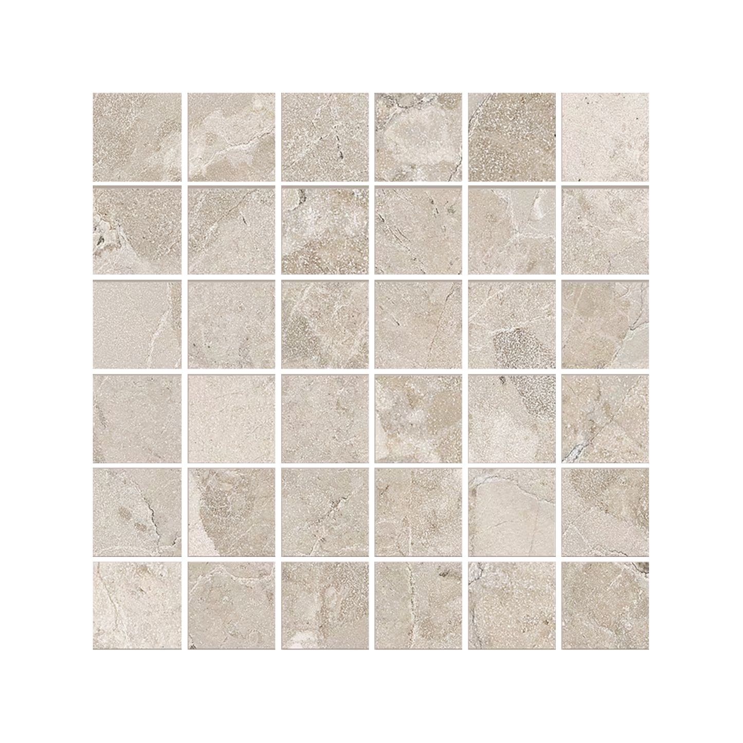 Matera Stone 12x12" - Stone-Look Porcelain Mosaic (2" Squares)