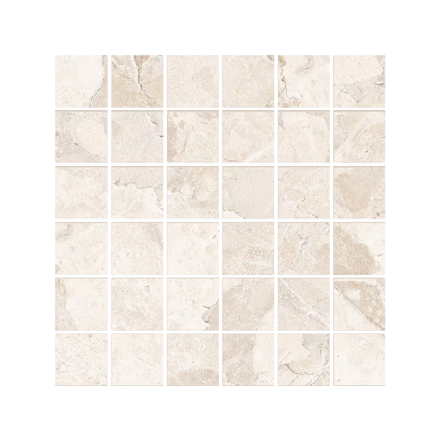 Matera Stone 12x12" - Stone-Look Porcelain Mosaic (2" Squares)