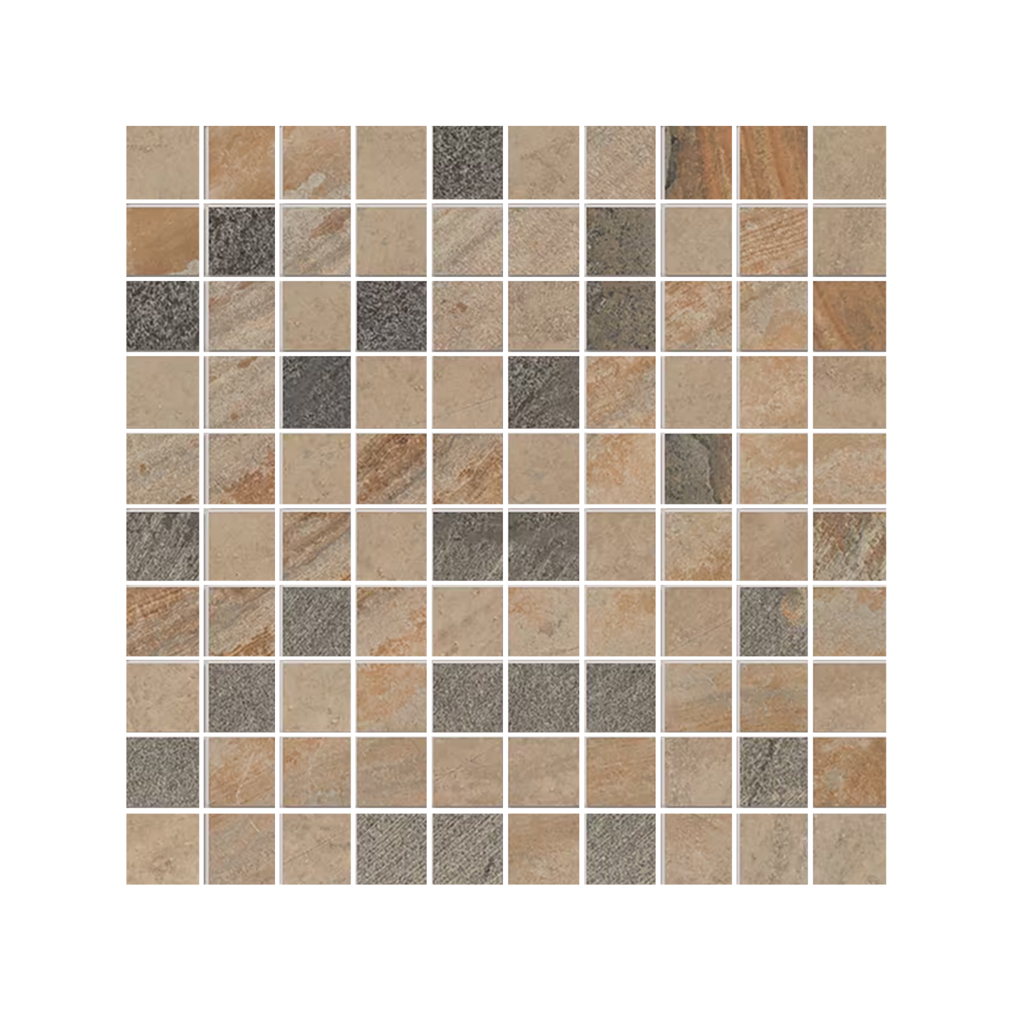 Cornerstone 12x12" - Mosaic Porcelain Stone-Look Tile (1" Square)