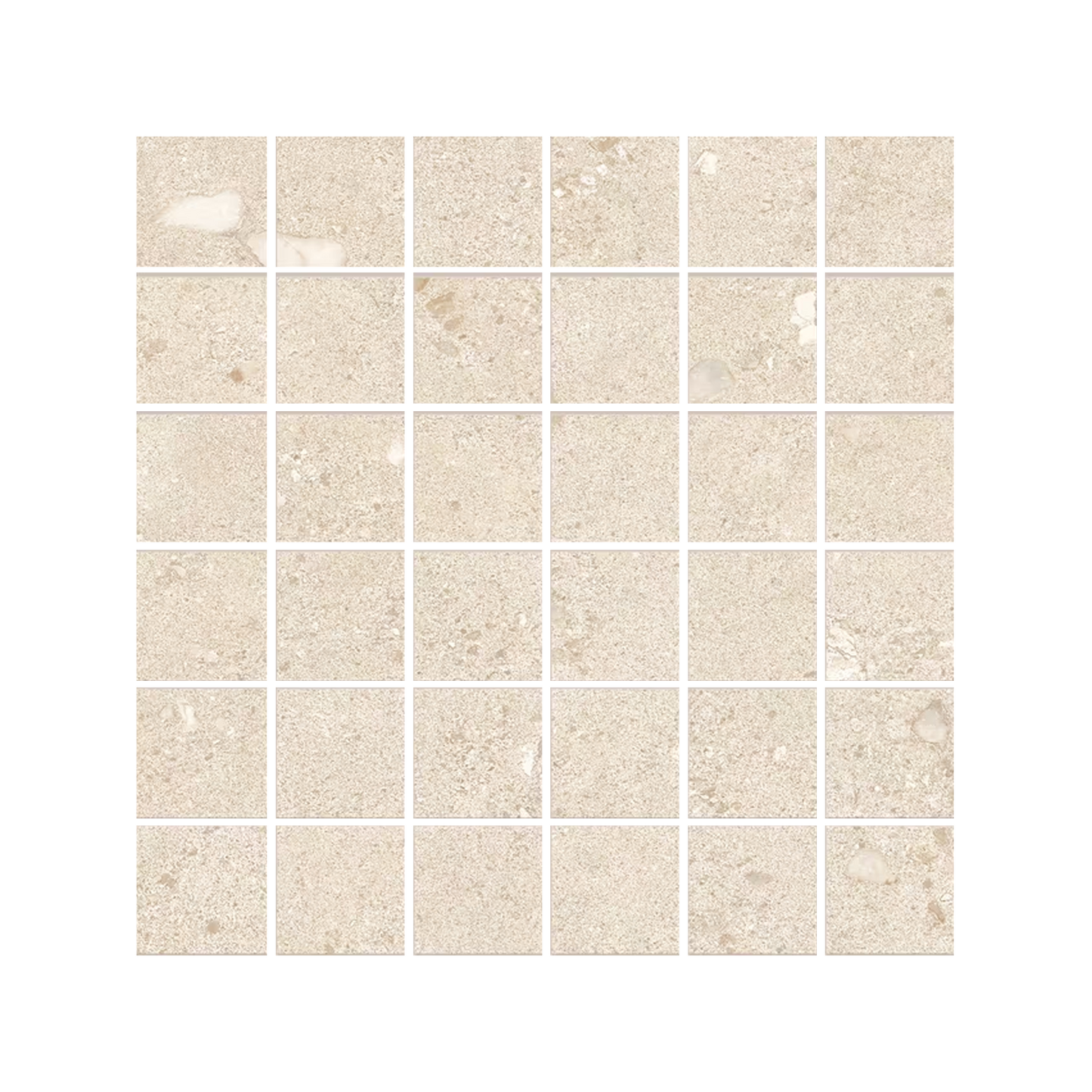GemmaStone 12x12" - Stone-Look Ceramic Mosaic (2" Squares)