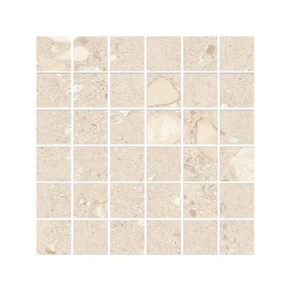 GemmaStone 12x12" - Stone-Look Ceramic Mosaic (2" Squares)
