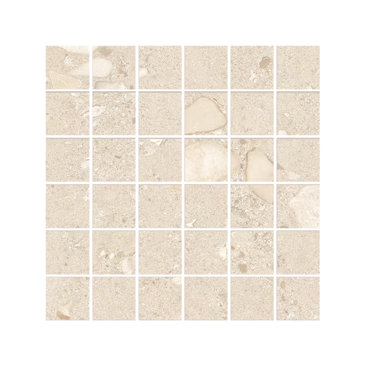 GemmaStone 12x12" - Stone-Look Ceramic Mosaic (2" Squares)