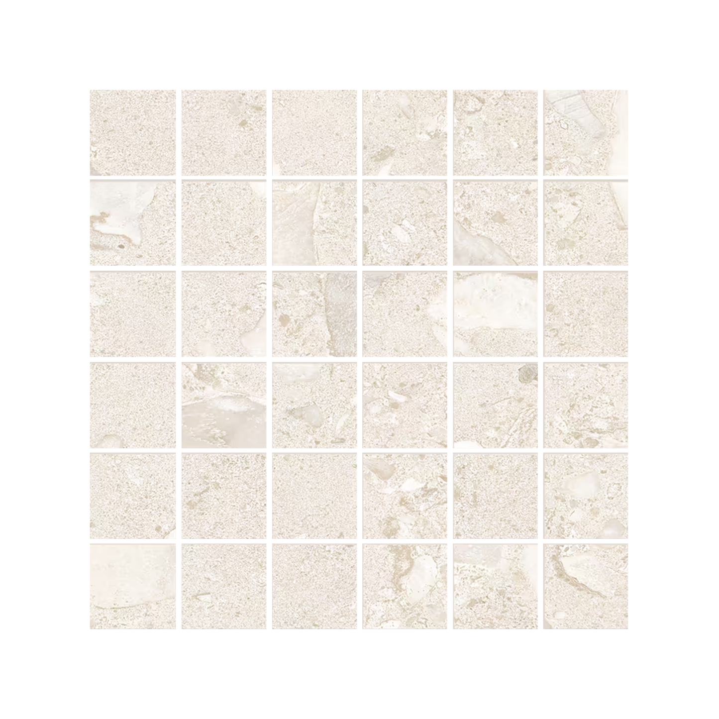 GemmaStone 12x12" - Stone-Look Ceramic Mosaic (2" Squares)