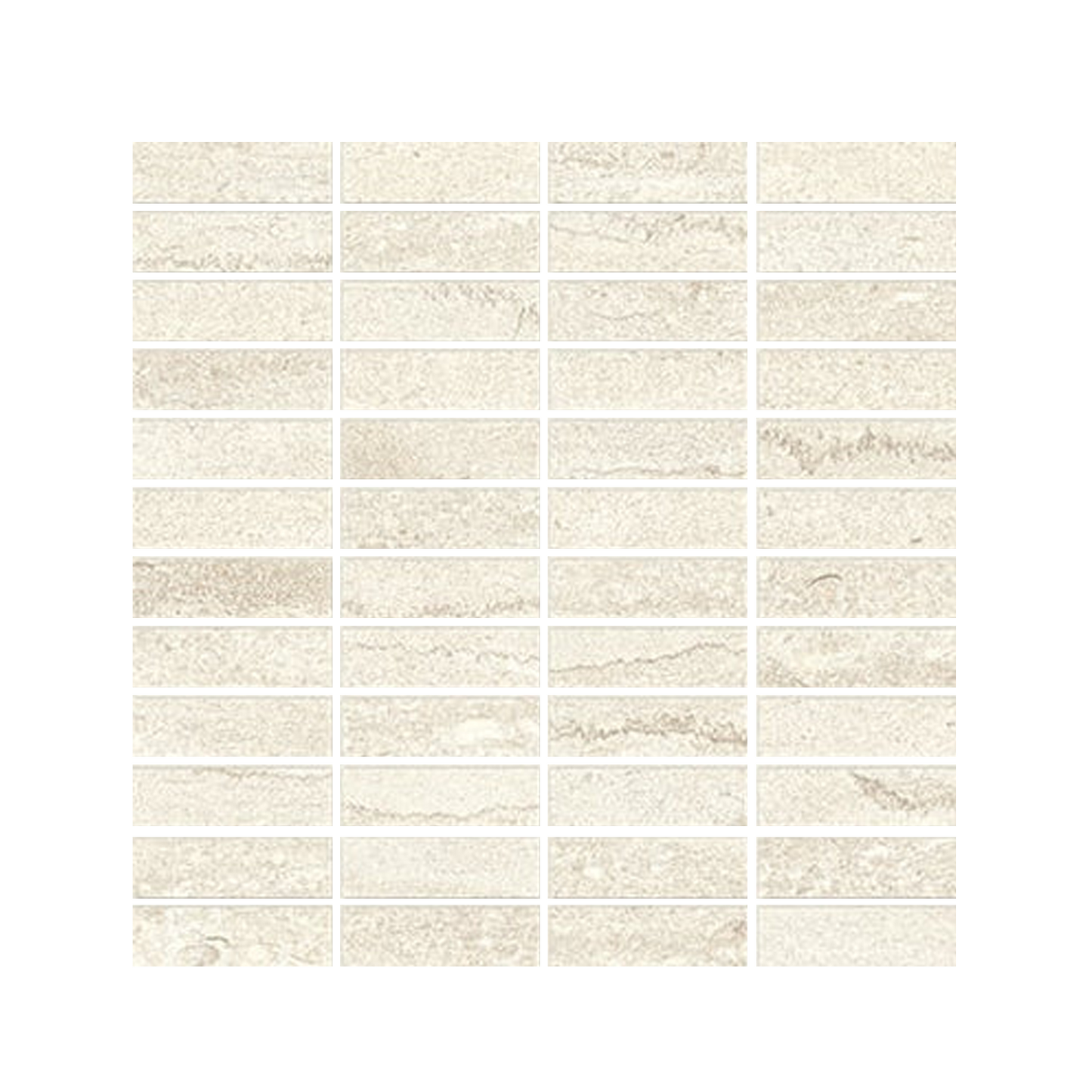 EcoStone 12x12" - 8mm Matte Porcelain Mesh Mosaic Tile (1x3" Squares)