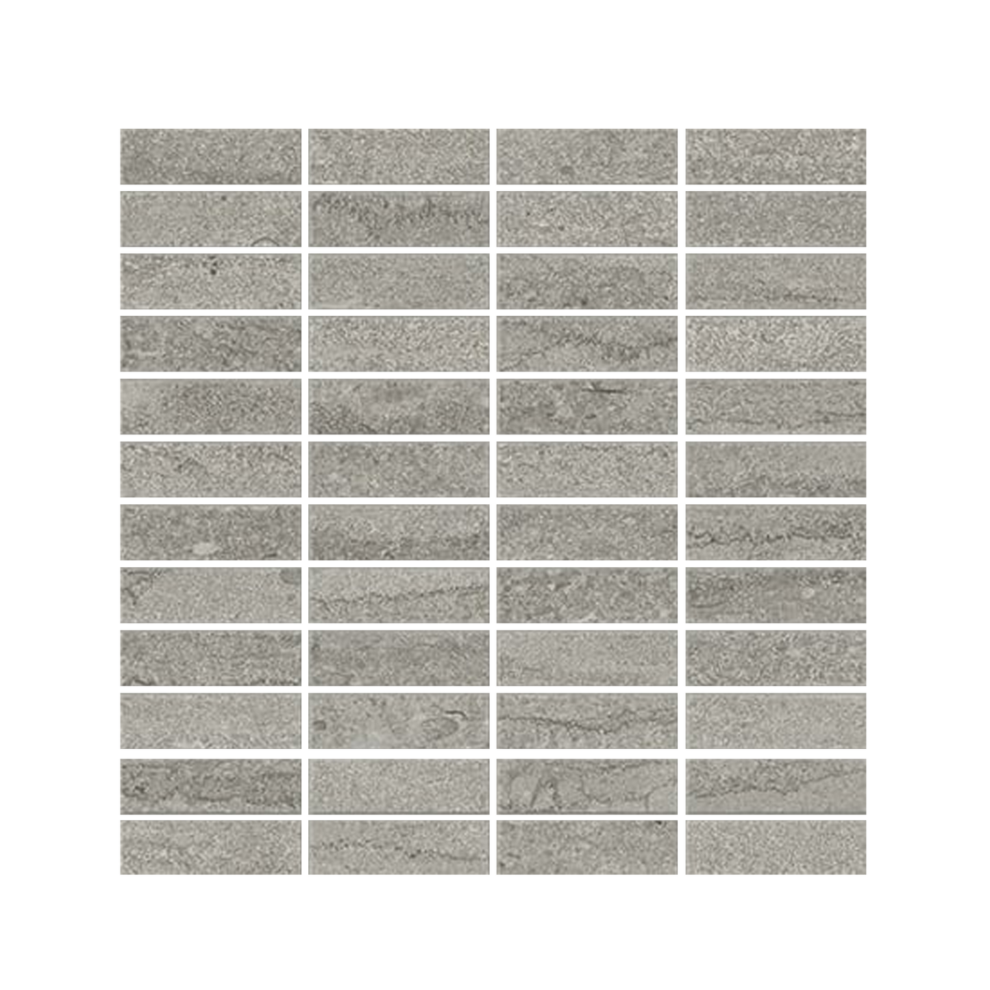 EcoStone 12x12" - 8mm Matte Porcelain Mesh Mosaic Tile (1x3" Squares)