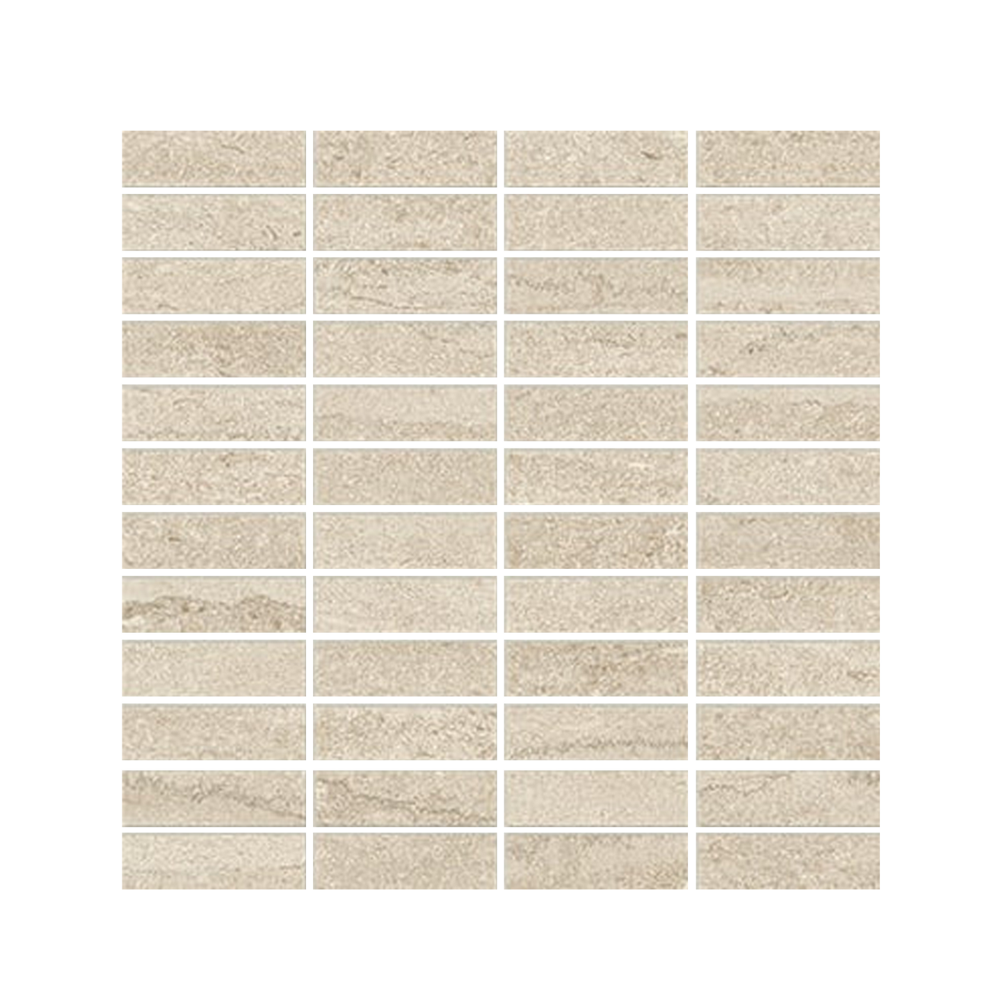 EcoStone 12x12" - 8mm Matte Porcelain Mesh Mosaic Tile (1x3" Squares)