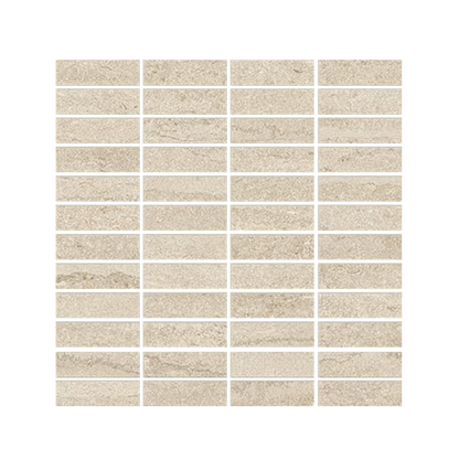 EcoStone 12x12" - 8mm Matte Porcelain Mesh Mosaic Tile (1x3" Squares)